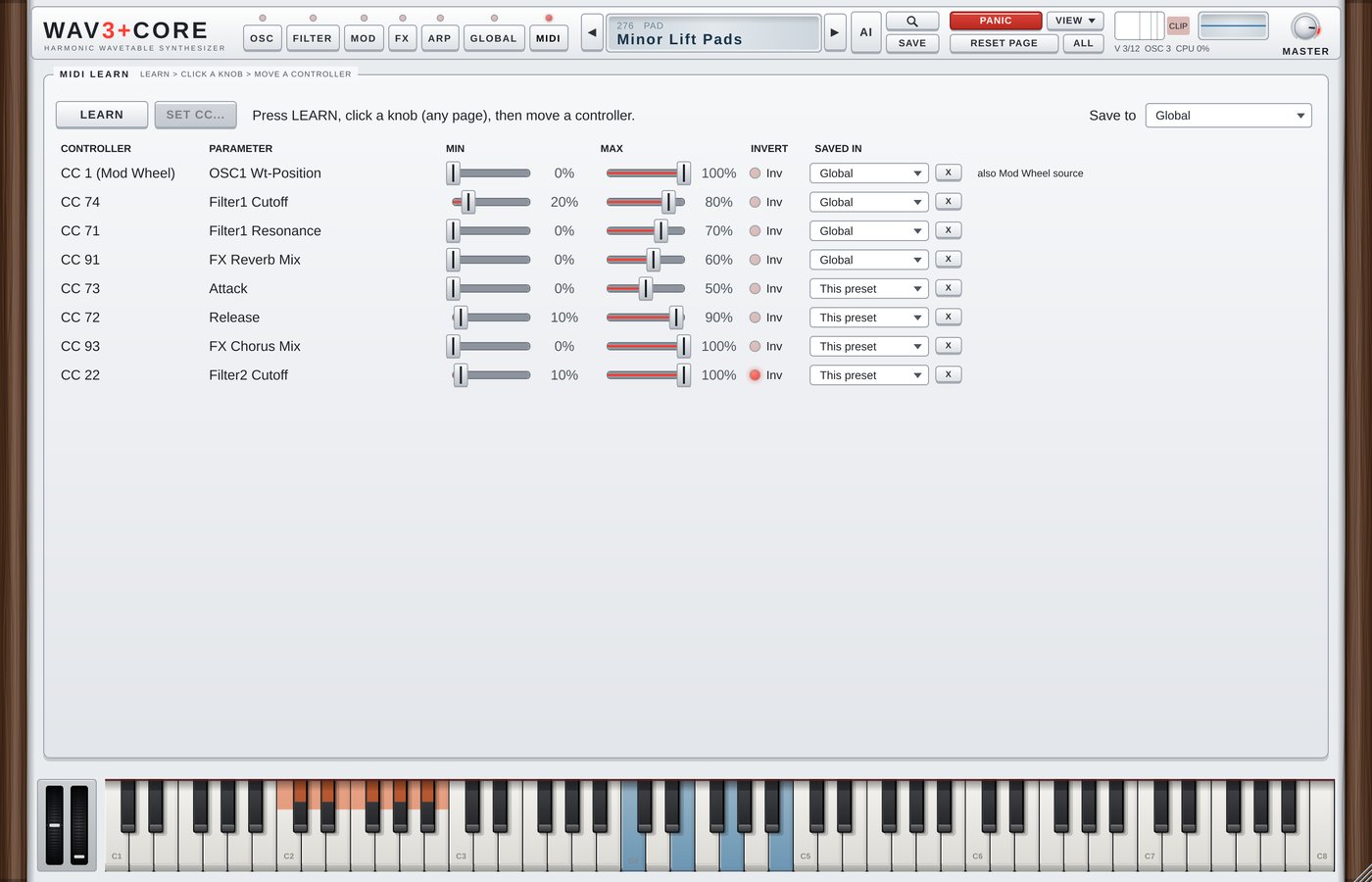 MIDI page, Snow skin